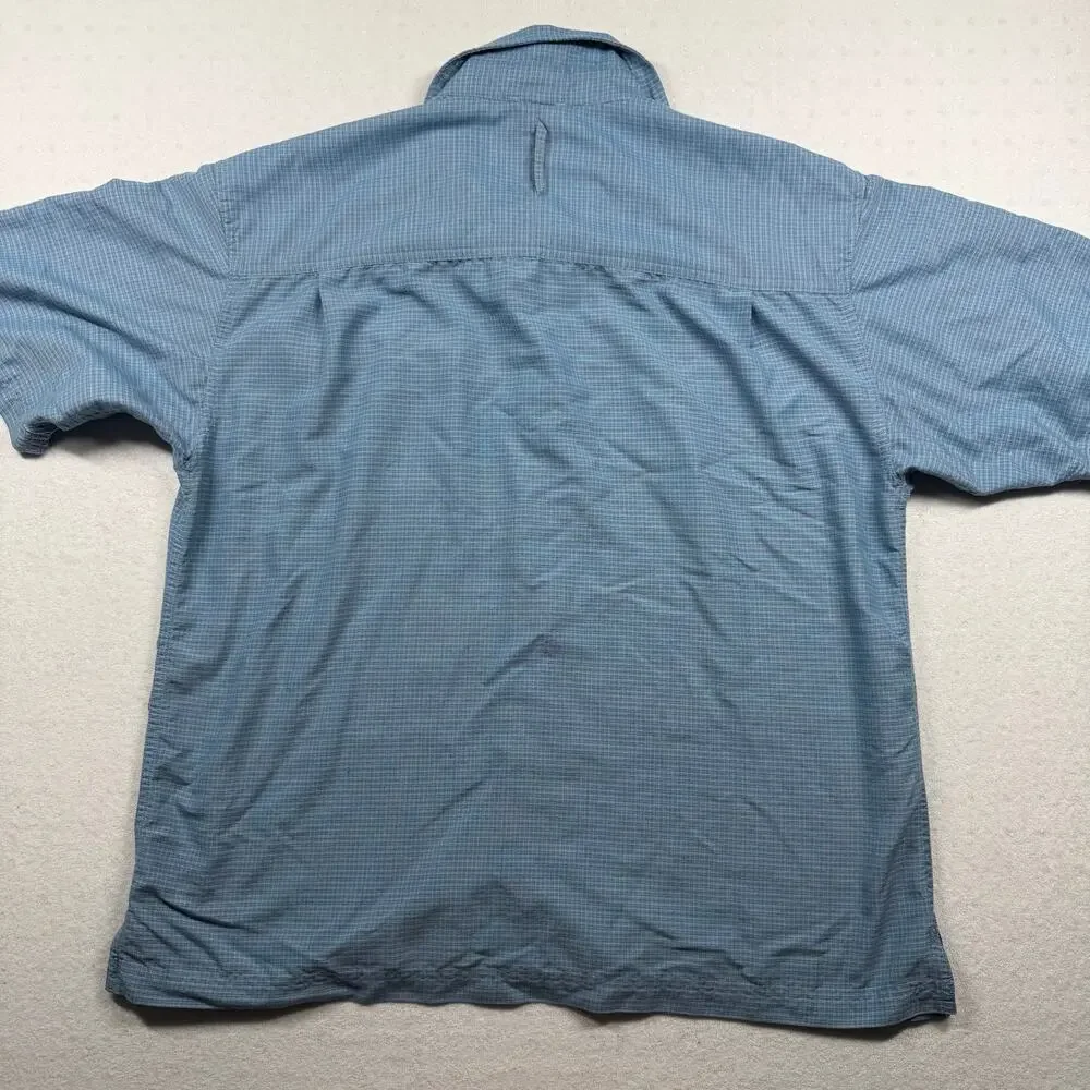 The North Face Button-Up Fishing Shirt Men’s Medium Blue Vented Short Sleeve